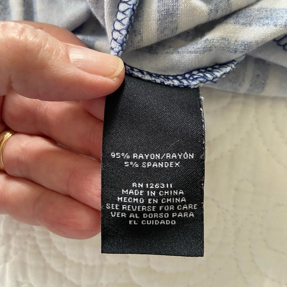 Ronni Nicole Maxi Dress Sleeveless Stretchy Blue and Cream Striped Size Medium - Picture 6 of 10